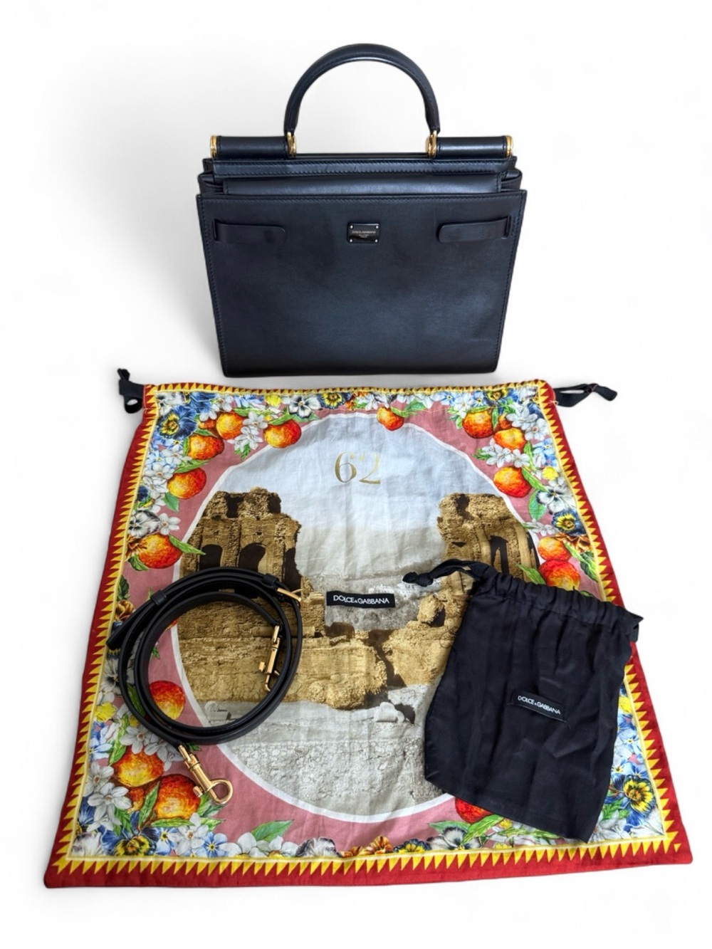 Dolce & Gabbana Sicily 62 Medium Black Leather Bag